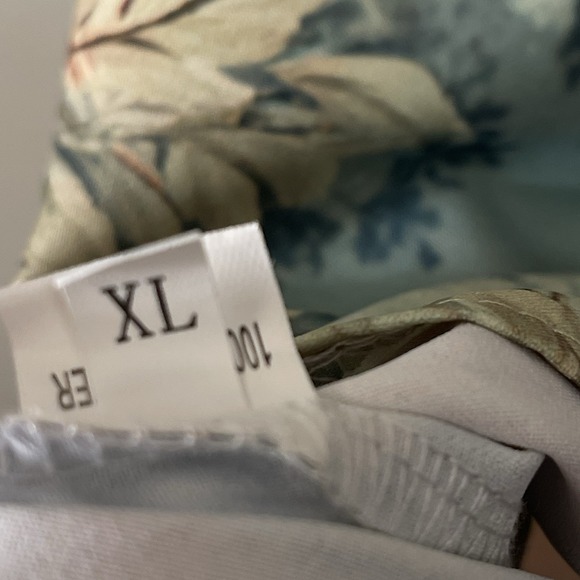 Floral Button Up Shirt Ruffles VTG Inspired 80s Green‎ Cottagecore Grandma Sz XL - Picture 6 of 6